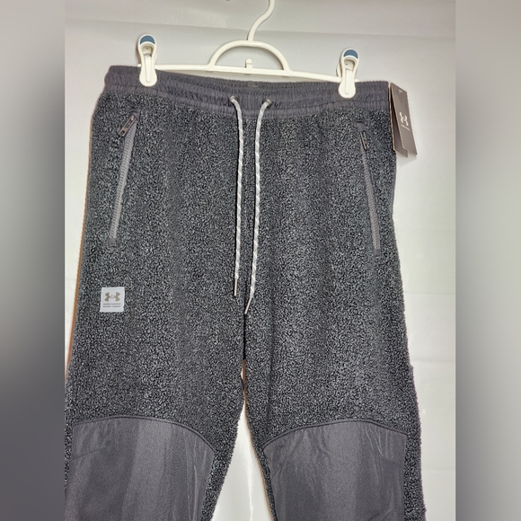 Under Armour Mission Pants Black Small Loose Fit Fleece Pockets Drawstring - Picture 4 of 13